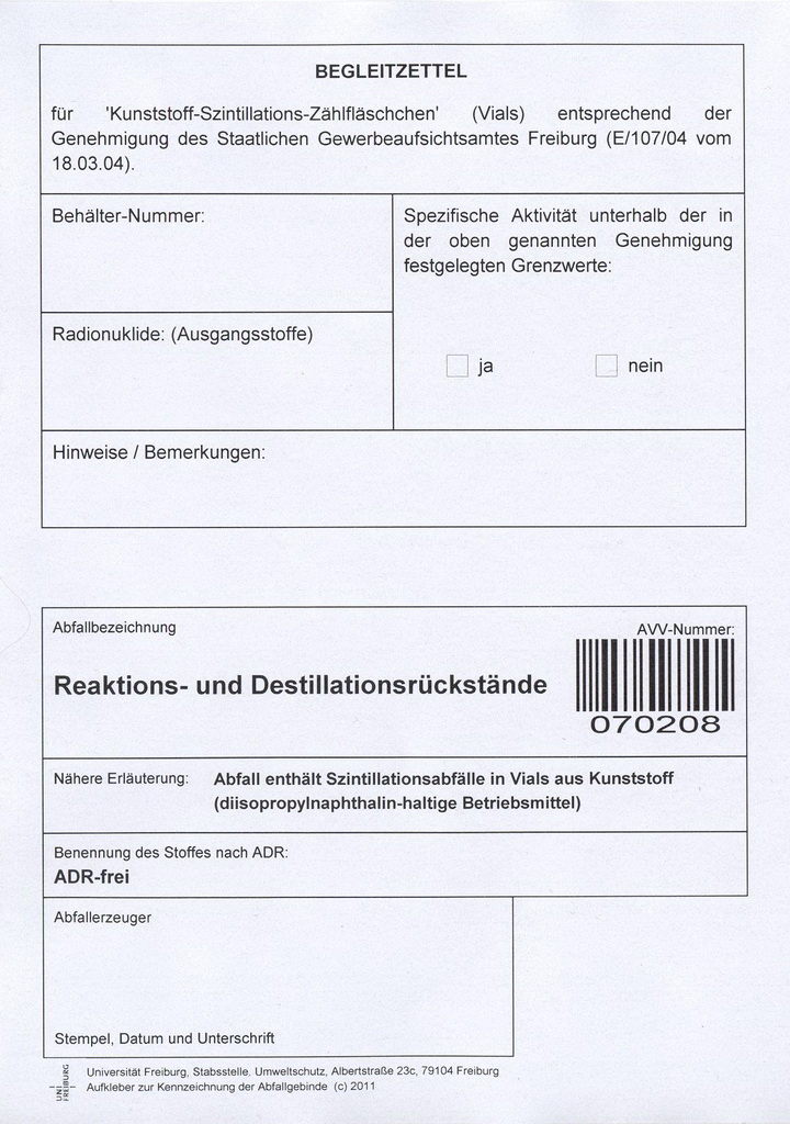 070208 - Reaktions- und Destillationsrückstände