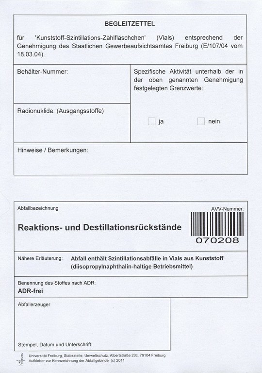 070208 - Reaktions- und Destillationsrückstände